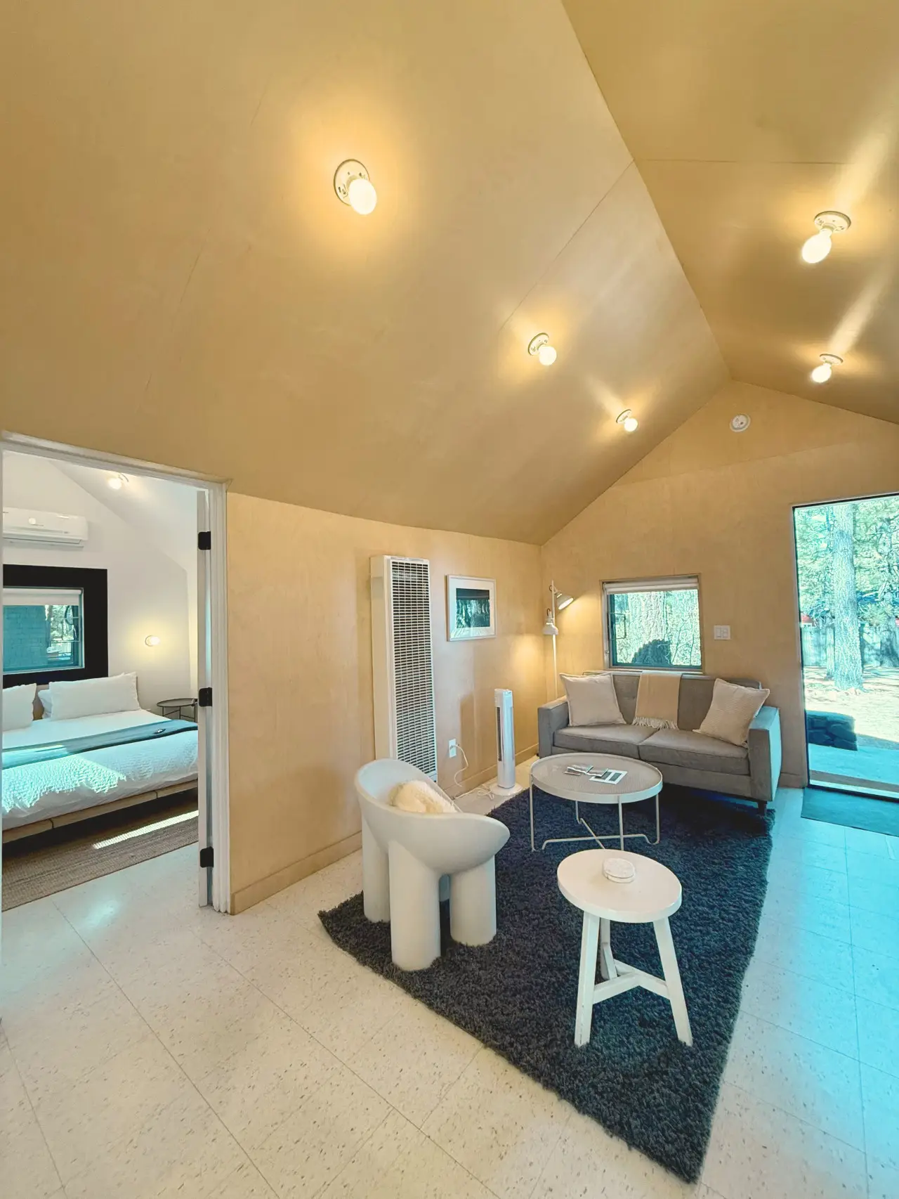 Stay Awhile / C3 living room with view into the bedroom at Colorado Lodge Big Bear Lake