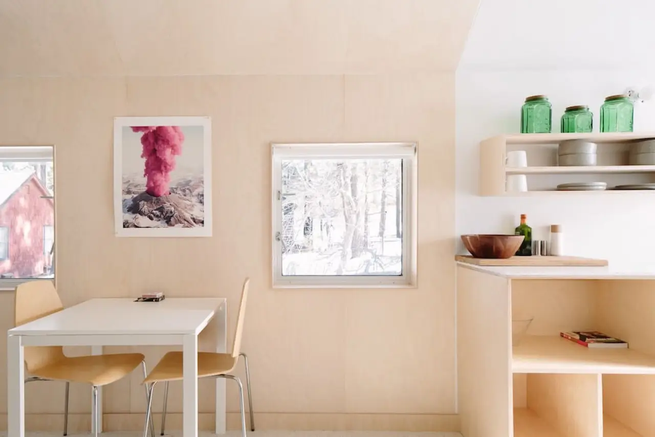 Stay Awhile / C3 open dining and kitchen area at Colorado Lodge boutique lodge in Big Bear Lake