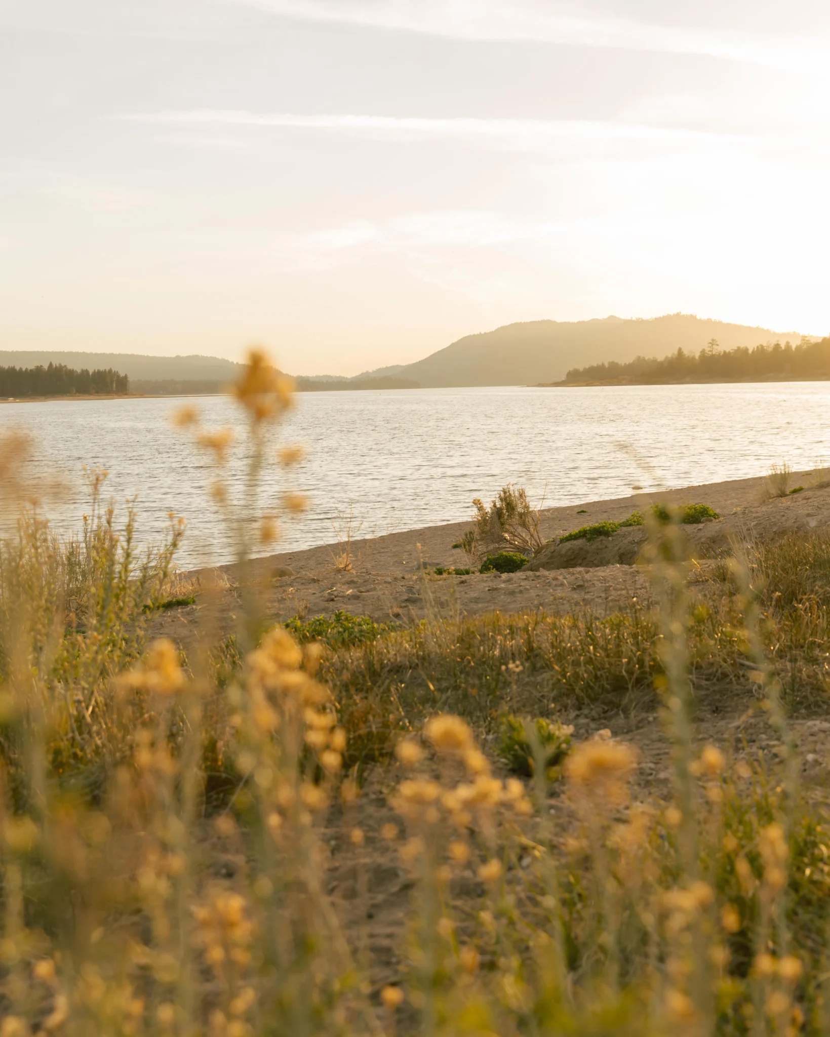 Big Bear Lake at sunset — Colorado Lodge sits less than a mile from the lake, Big Bear Village, and Snow Summit