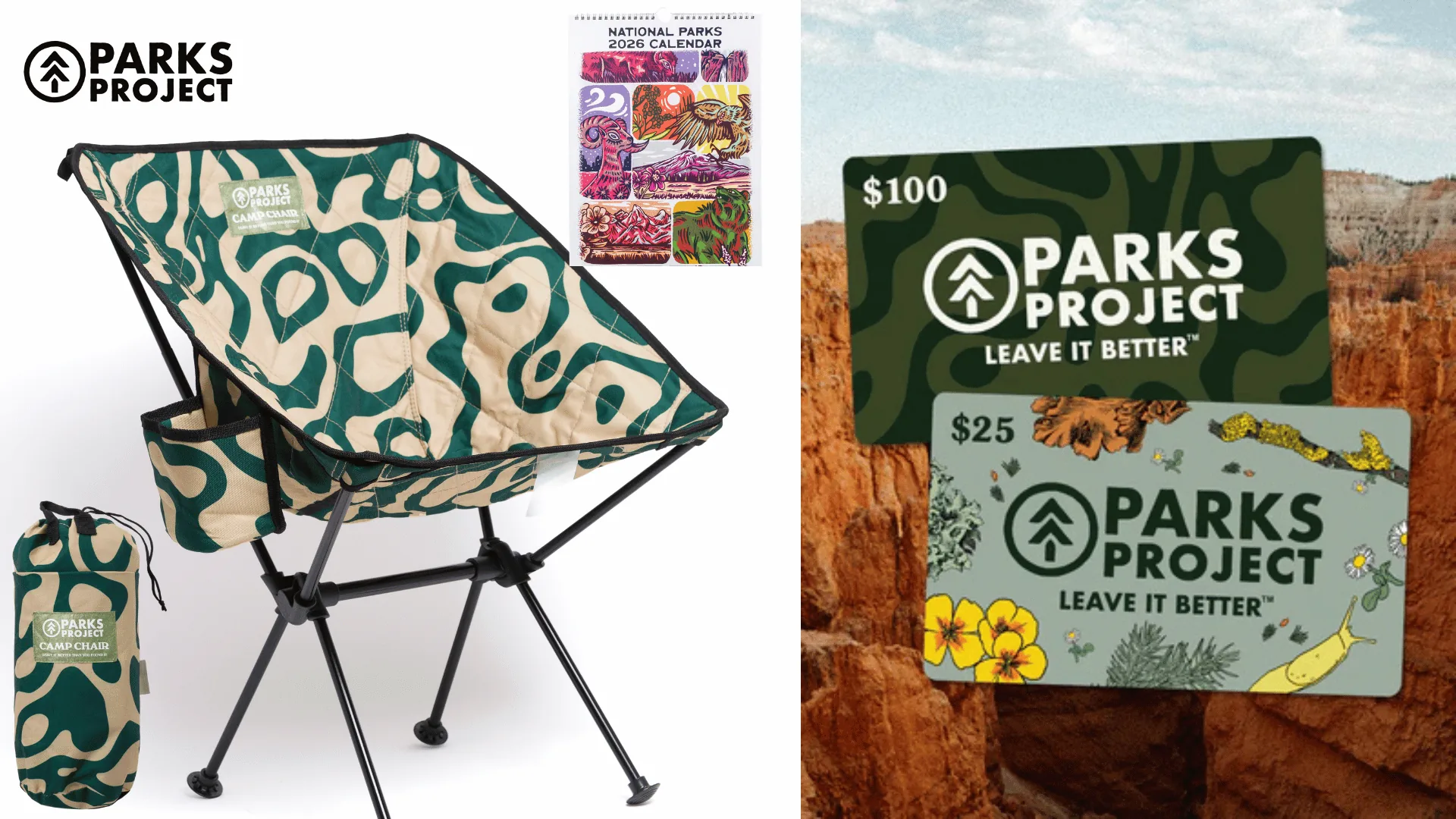 Parks Project camping chairs, 2026 calendar, and gift card included in the Colorado Lodge summer giveaway